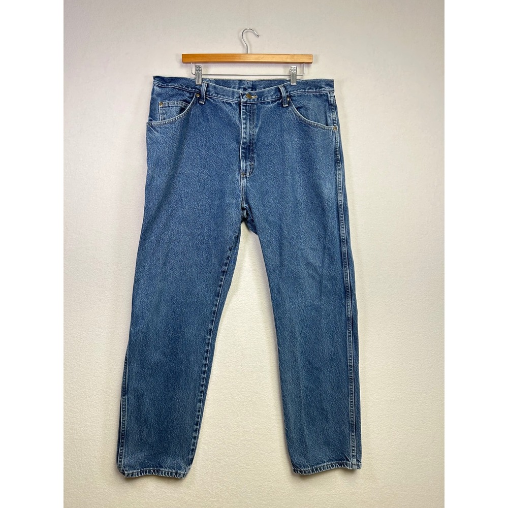 Wrangler Regular Fit Straight Leg Jeans Mens Size 40x32 Blue‎ Cotton Denim